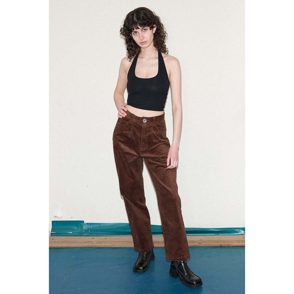 Fashion Brand Company Dark Brown Corduroy Straight Trousers